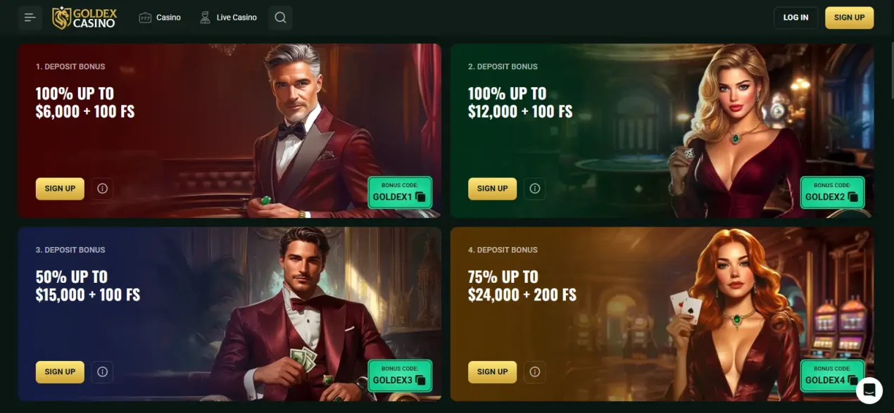 Goldex Casino current promotions page
