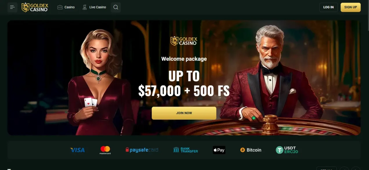 Goldex Casino homepage in the English-AU locale